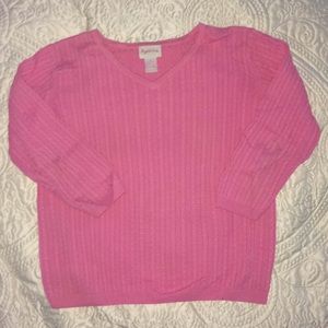 SOLD Small pink 3/4 sleeve cotton sweater Great Cond.
